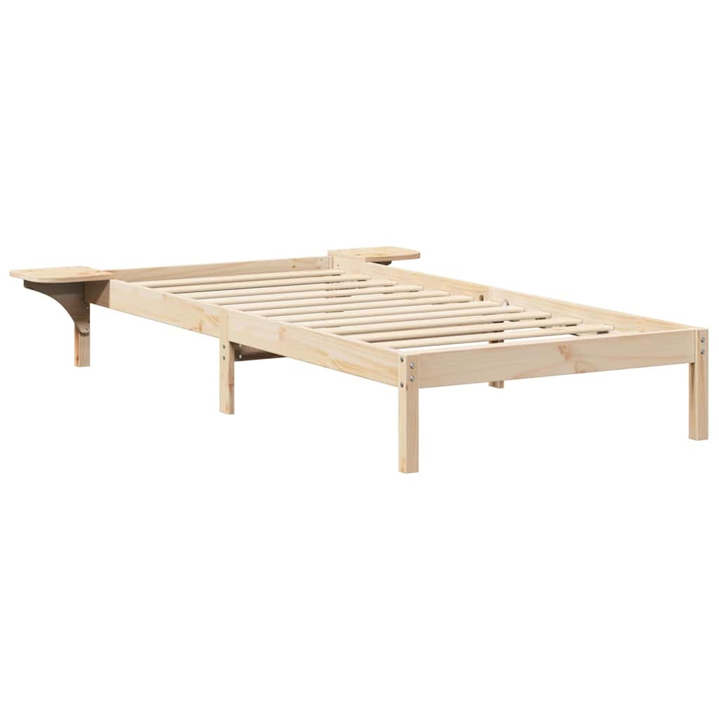 vidaXL Bed Frame Natural 75 x 190 cm Solid Pine Wood 4