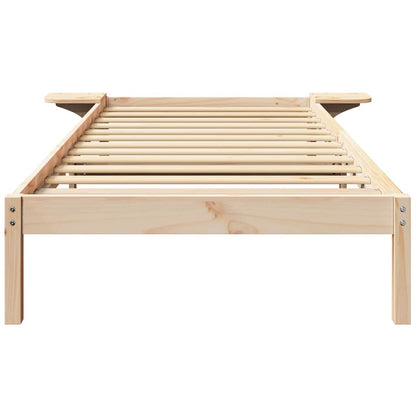 vidaXL Bed Frame Natural 75 x 190 cm Solid Pine Wood 5