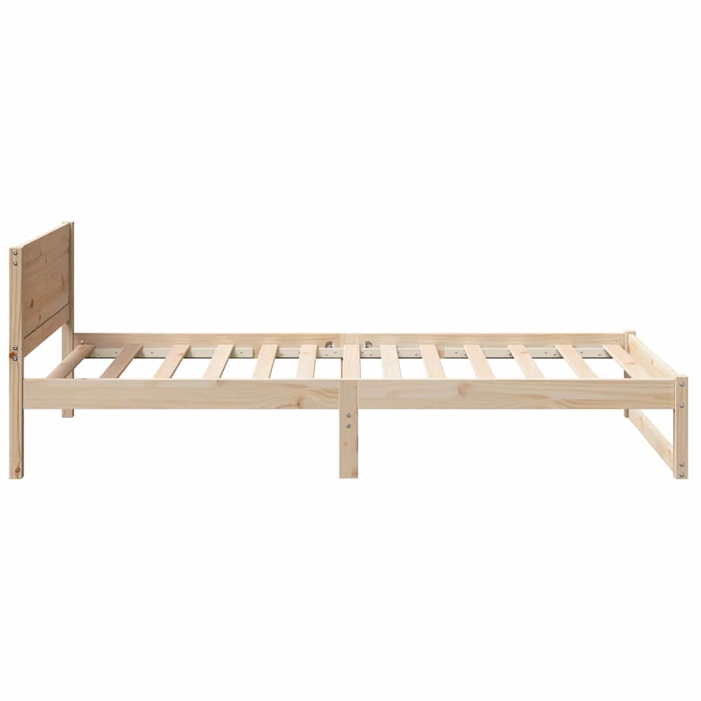 vidaXL Bed Frame with Headboard Natural 75 x 190 cm Solid Pine Wood 6