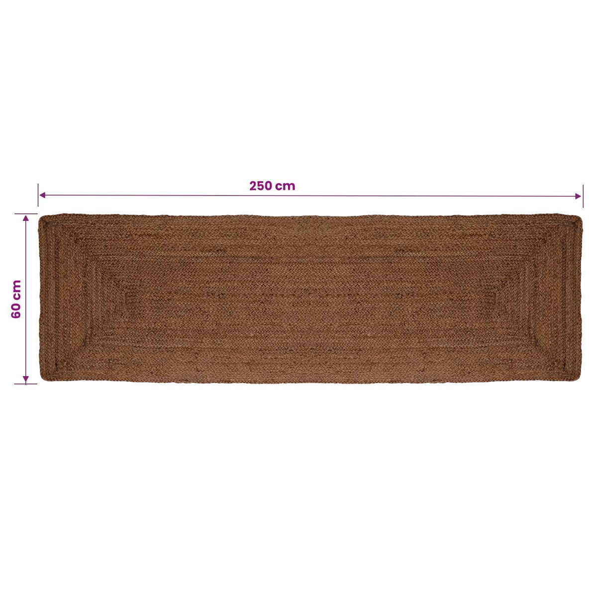 vidaXL Area Rug Grey 60 x 250 cm Jute 5