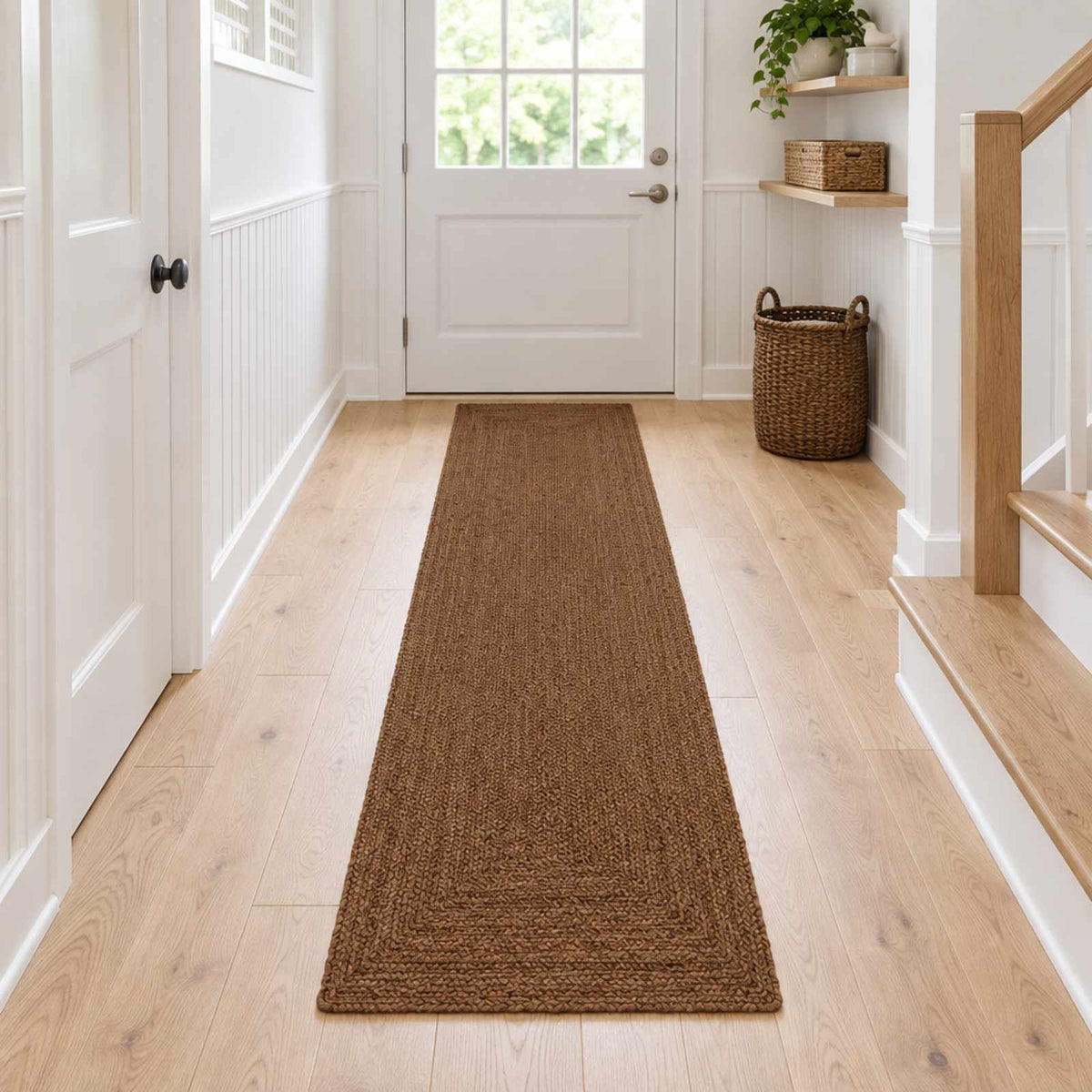 vidaXL Area Rug Jute Grey Width 60 cm