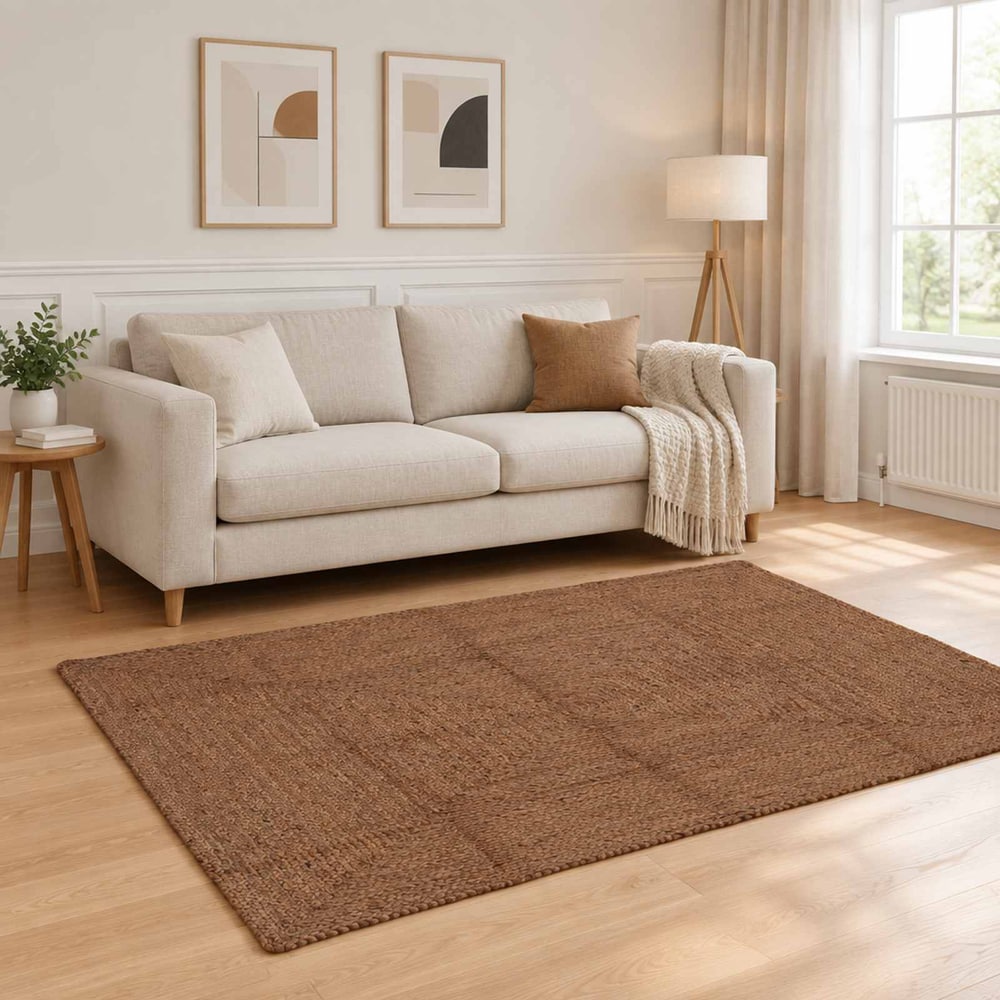 Area Rug Jute Grey Width 120 cm 170 cm
