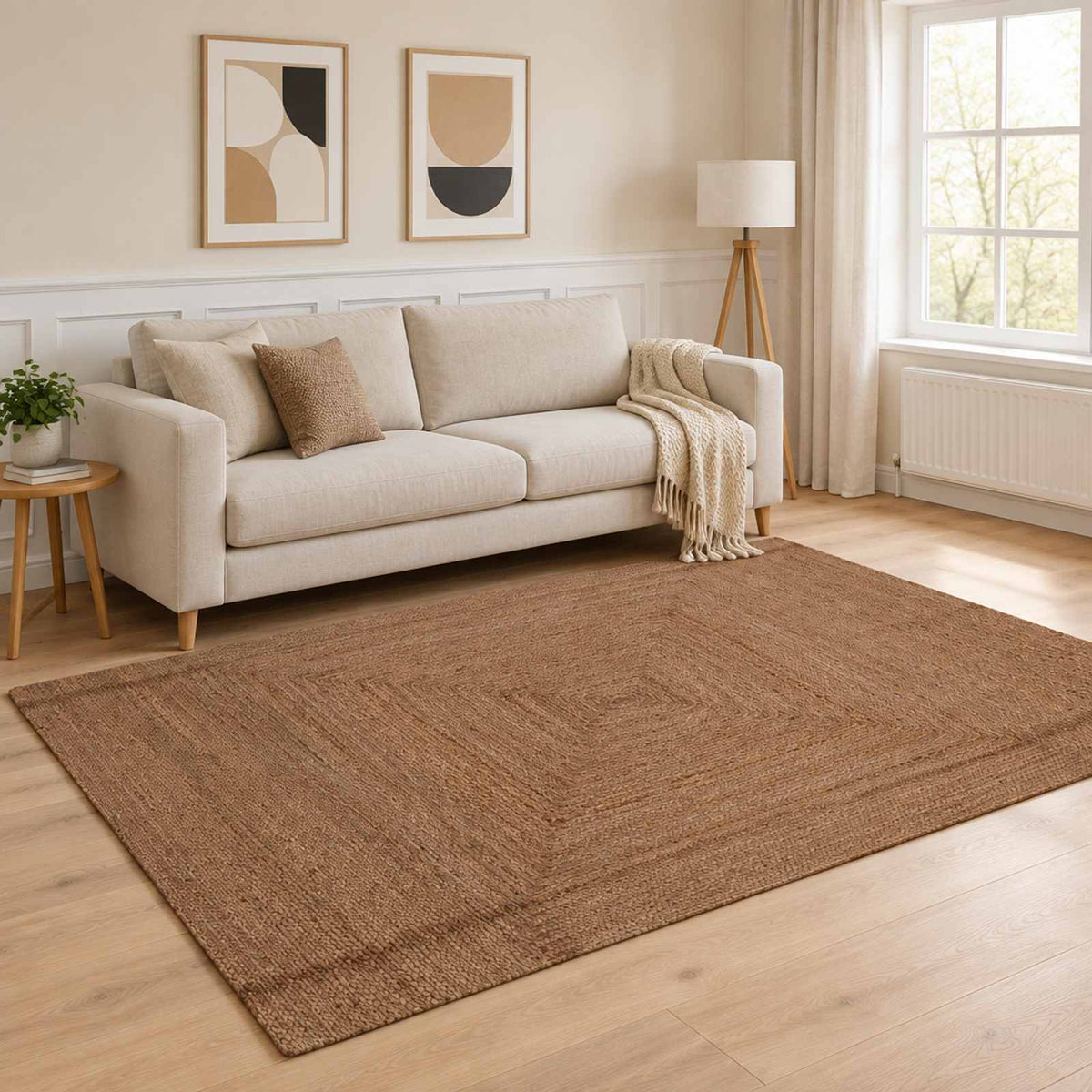 Area Rug Jute Grey Width 200 cm 290 cm