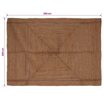 Area Rug Jute Grey Width 200 cm 290 cm