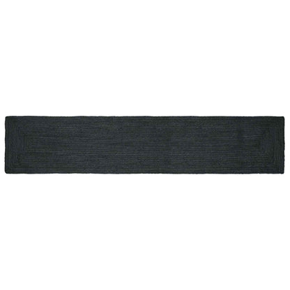 vidaXL Area Rug Jute Dark Grey Width 60 cm