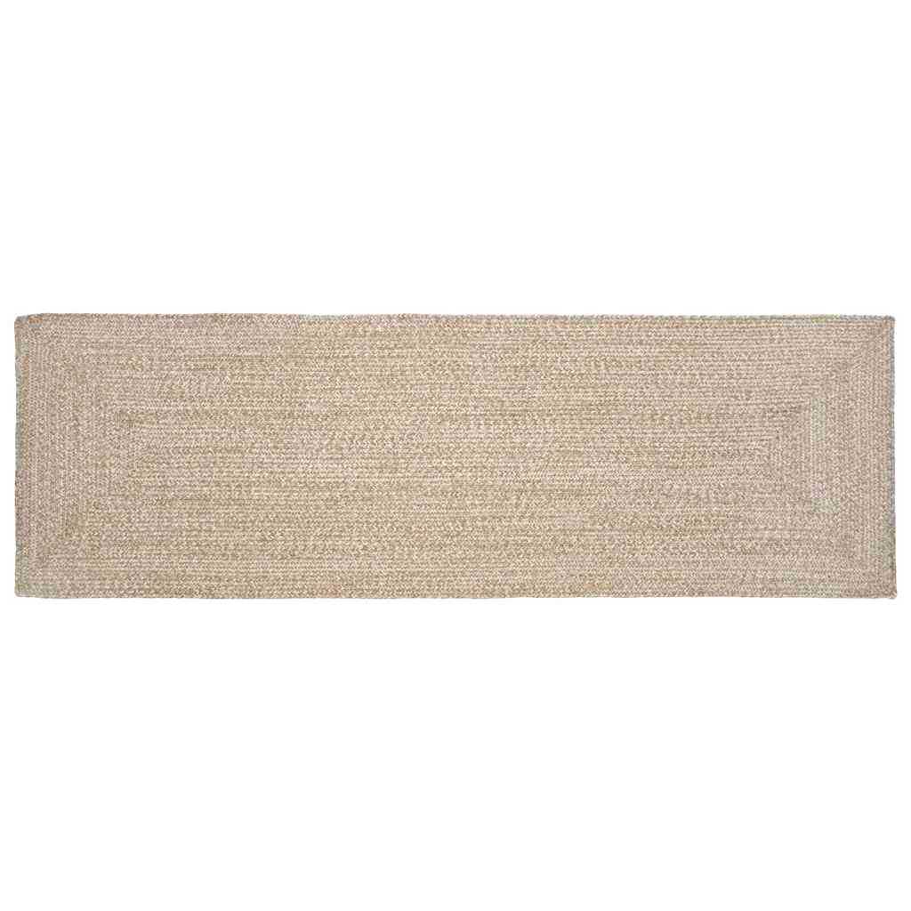 vidaXL Area Rug Natural and White 80 x 200 cm Jute 1