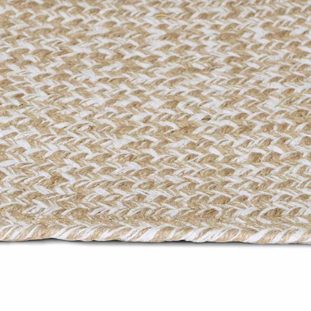 vidaXL Area Rug Natural and White 60 x 250 cm Jute 3