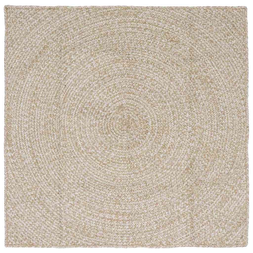 vidaXL Area Rug Natural and White 120 x 120 cm Jute 1