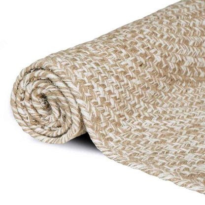 vidaXL Area Rug Natural and White 120 x 170 cm Jute 2