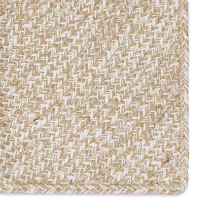 vidaXL Area Rug Natural and White 120 x 170 cm Jute 4