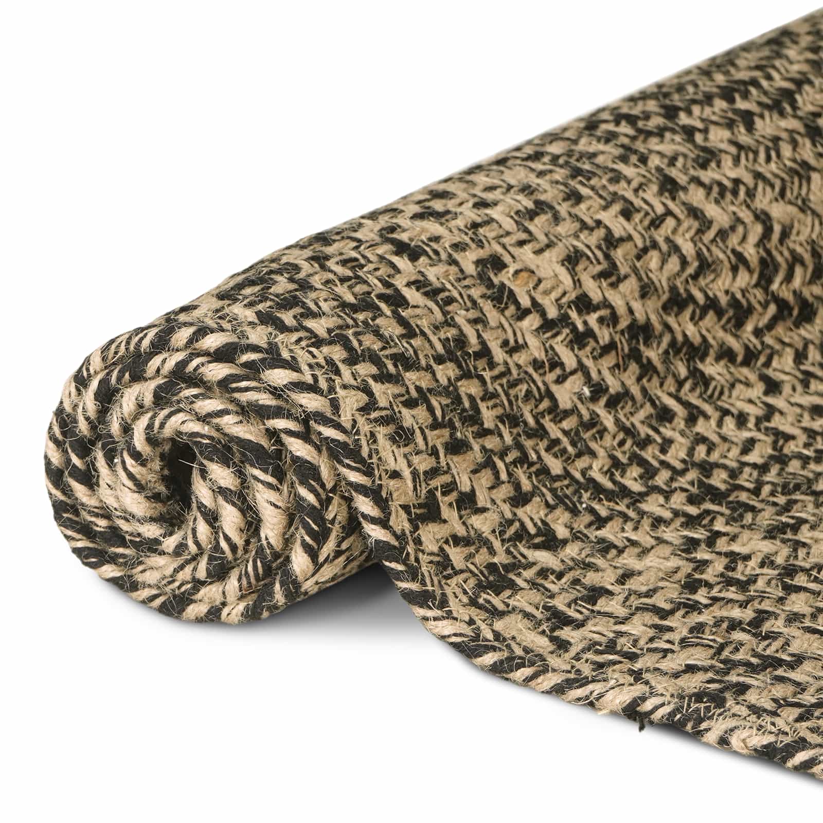 vidaXL Area Rug Natural and Black 120 x 170 cm Jute 2