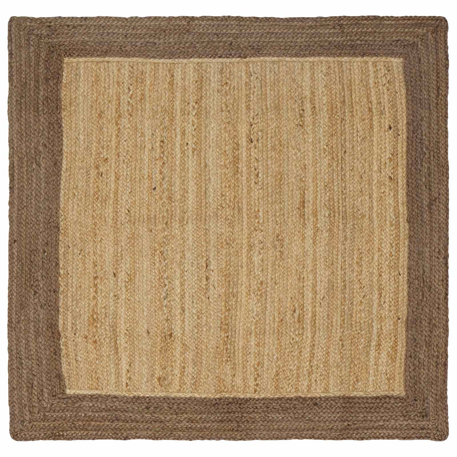 vidaXL Area Rug Grey 120 x 120 cm Jute 1