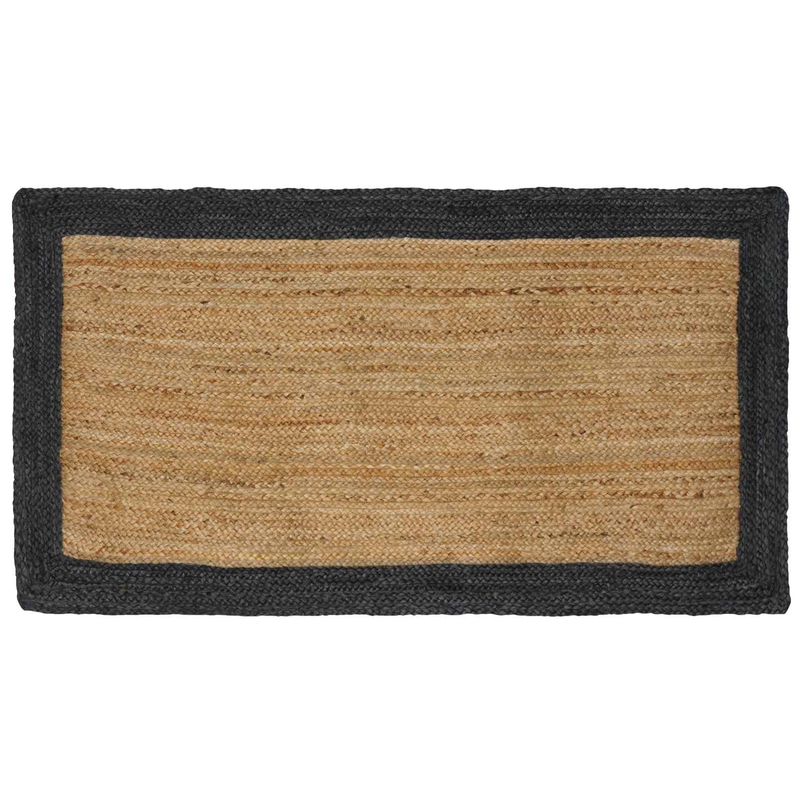 vidaXL Area Rug Dark Grey 100 x 200 cm Jute 1