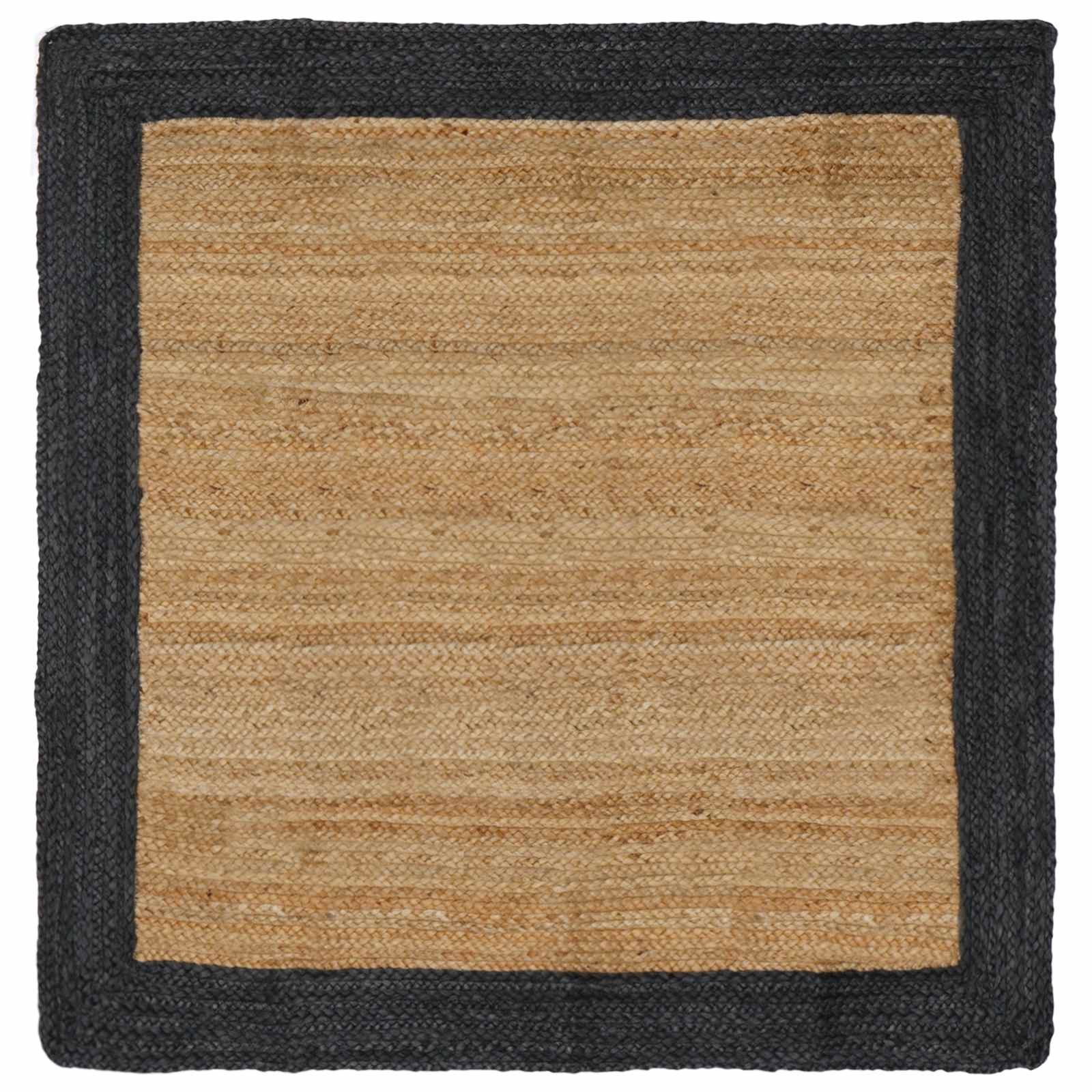 vidaXL Area Rug Dark Grey 120 x 120 cm Jute 1