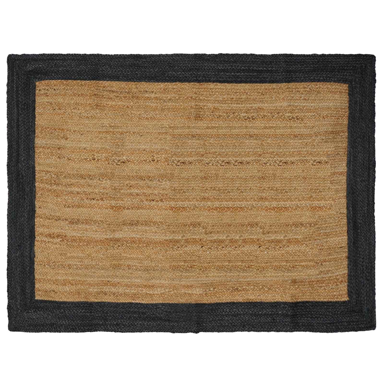 vidaXL Area Rug Dark Grey 120 x 170 cm Jute 1