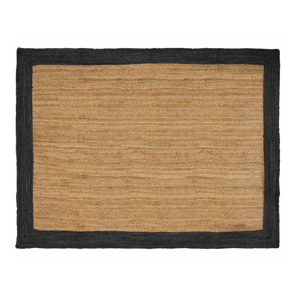 Area Rug Jute Dark Grey Natural