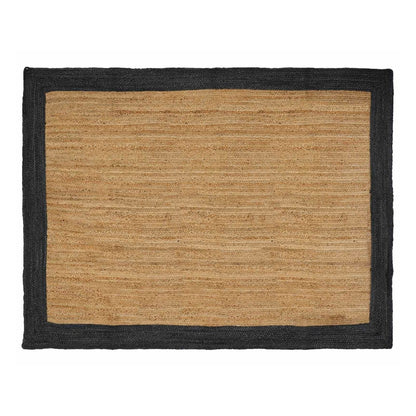 Area Rug Jute Dark Grey Natural