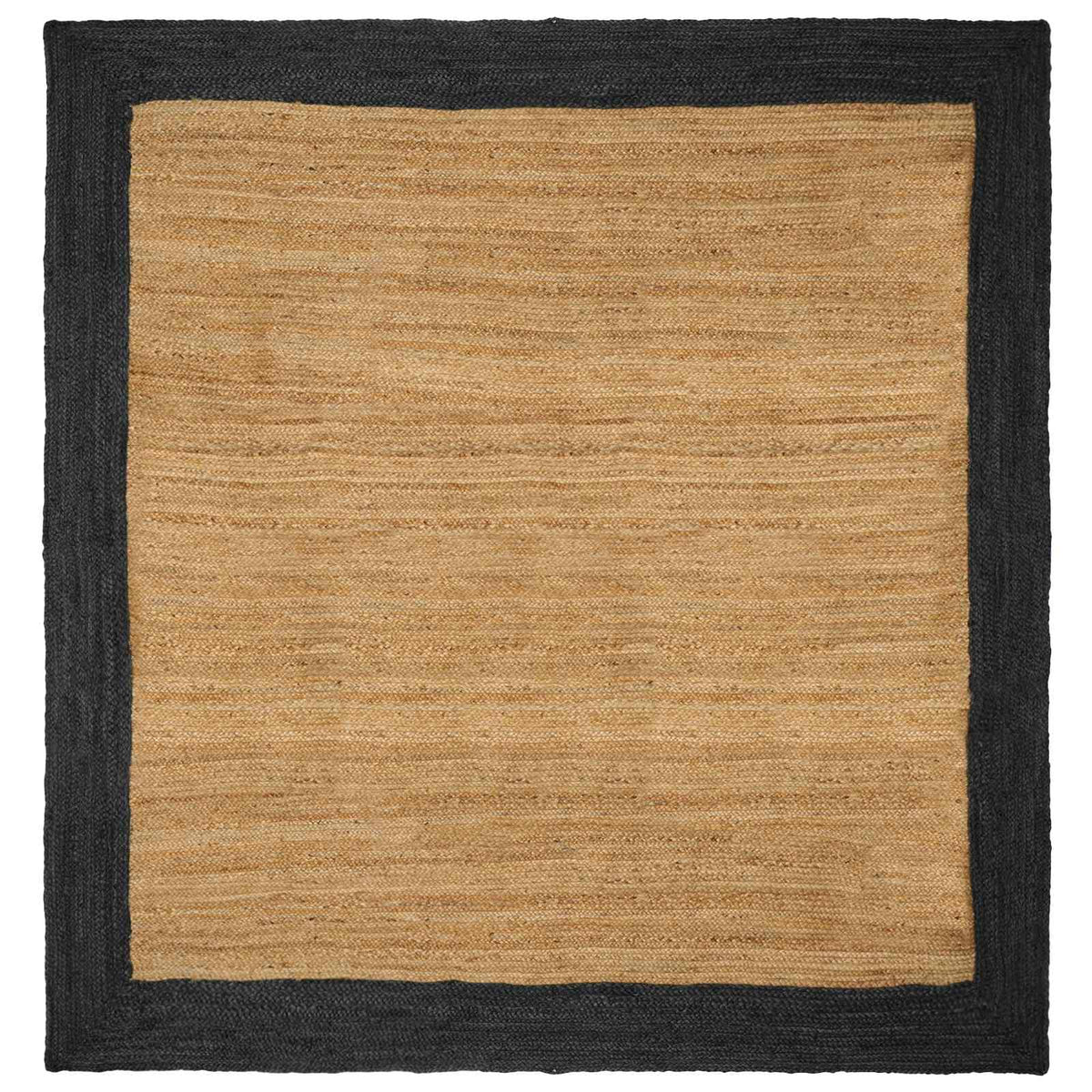 Area Rug Jute Dark Grey Natural