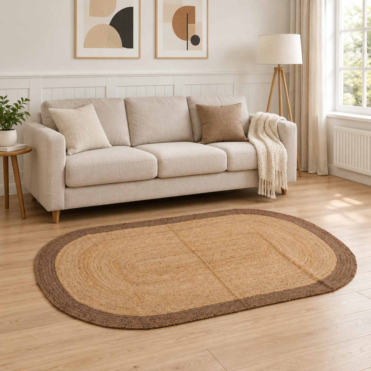 vidaXL Area Rug Grey 122 x 183 cm Jute 1