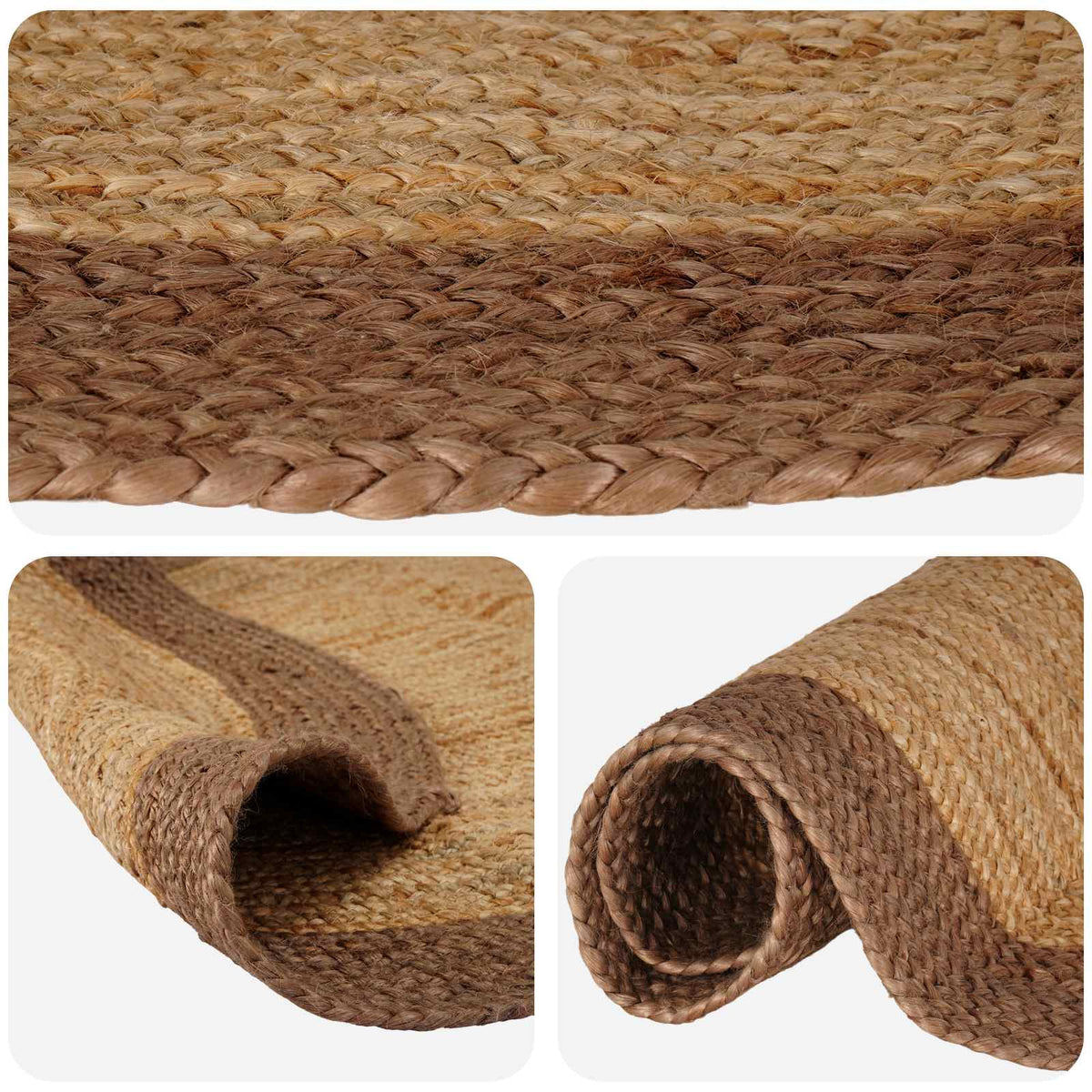 Area Rug Jute Grey