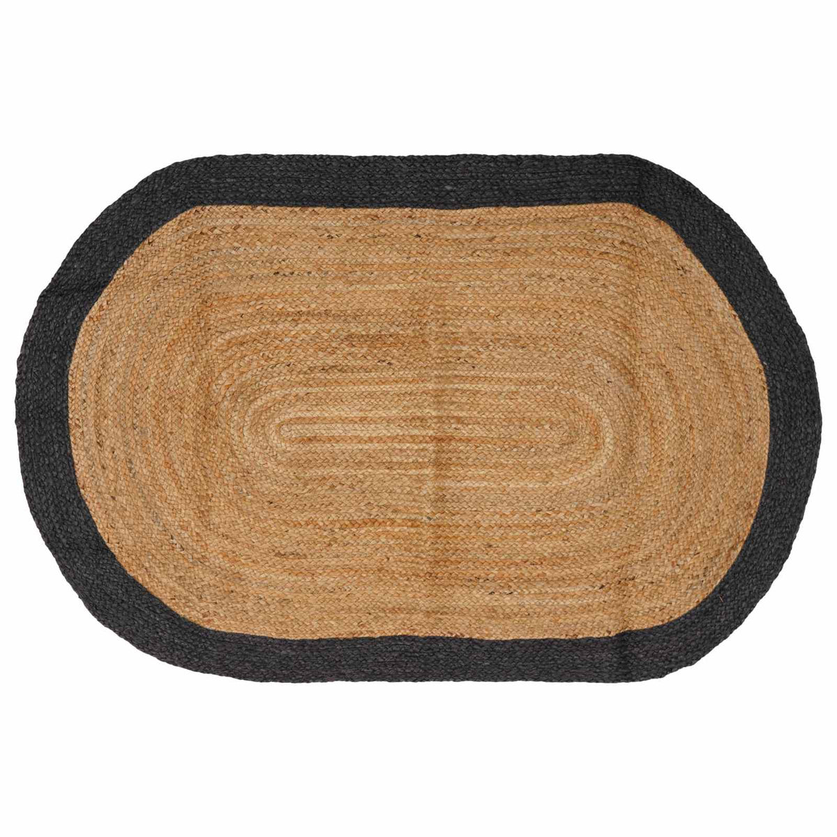Area Rug Jute Dark grey