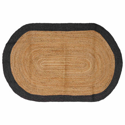 Area Rug Jute Dark grey