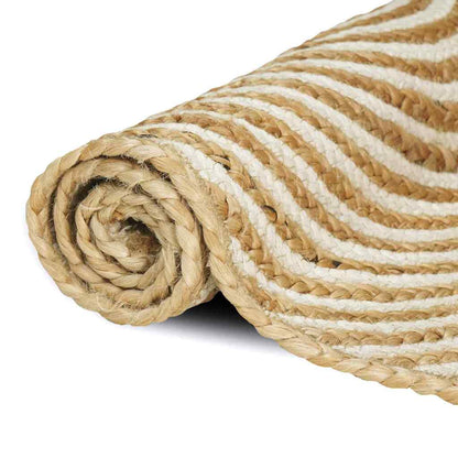 vidaXL Area Rug White 80 x 200 cm Jute 3