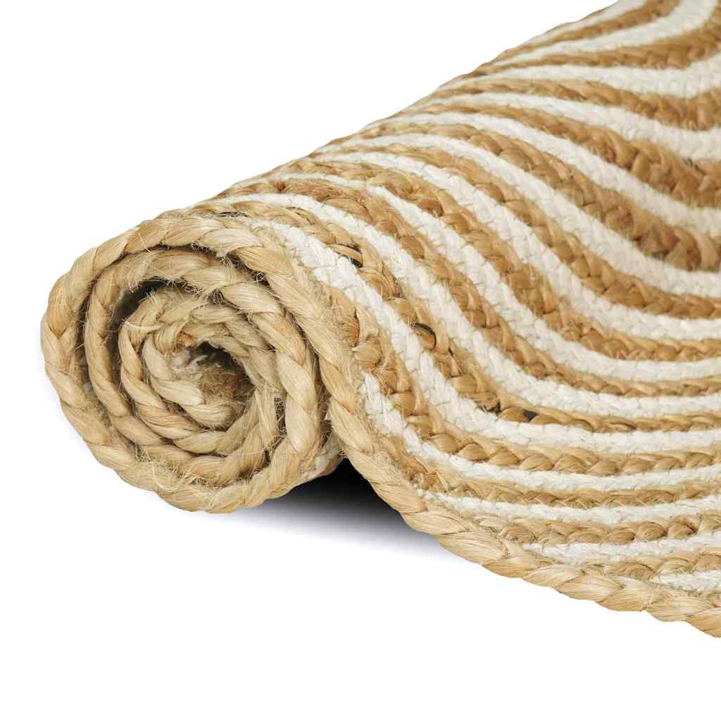 vidaXL Area Rug White 100 x 200 cm Jute 3