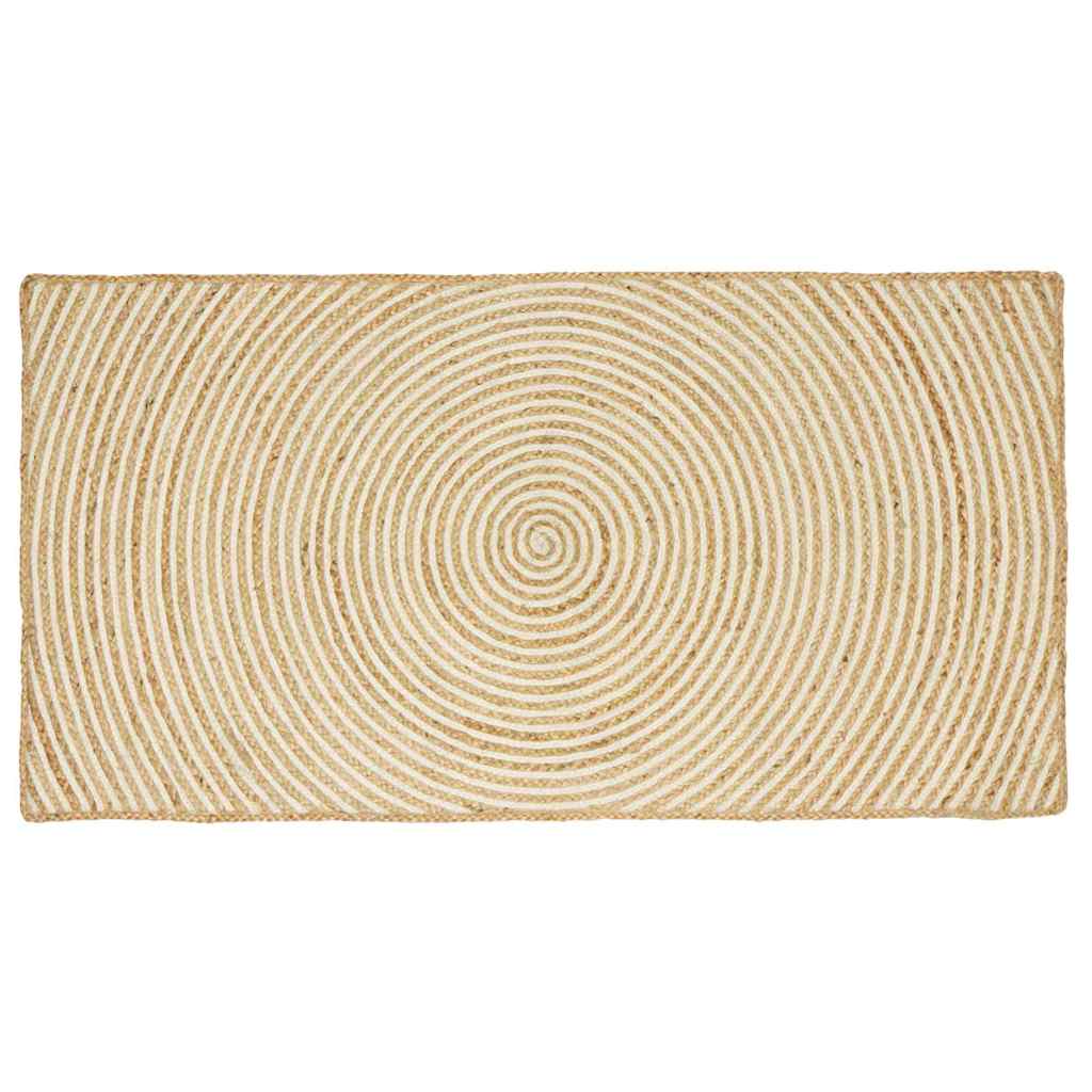 vidaXL Area Rug White 100 x 200 cm Jute 1