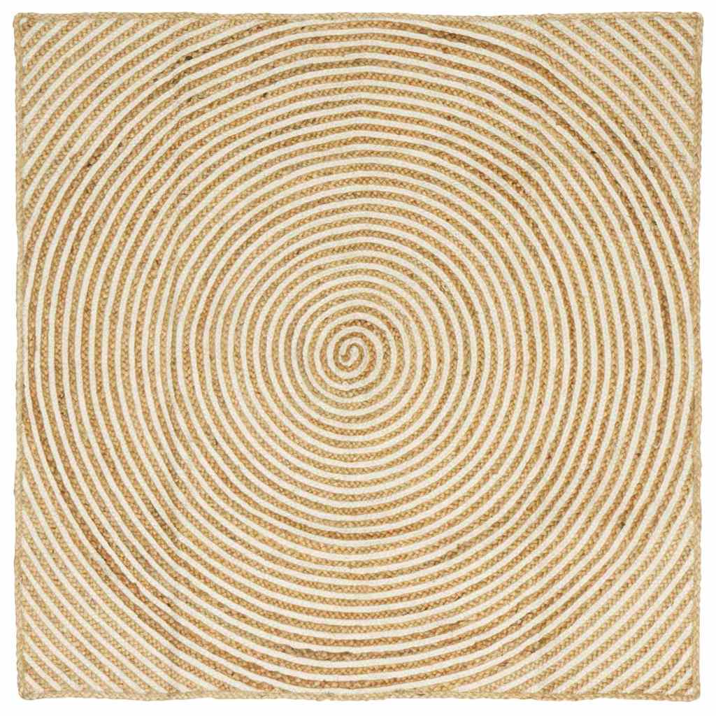 vidaXL Area Rug White 120 x 120 cm Jute 1