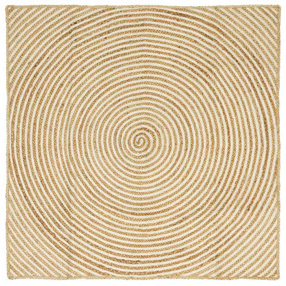 vidaXL Area Rug White 120 x 120 cm Jute 1