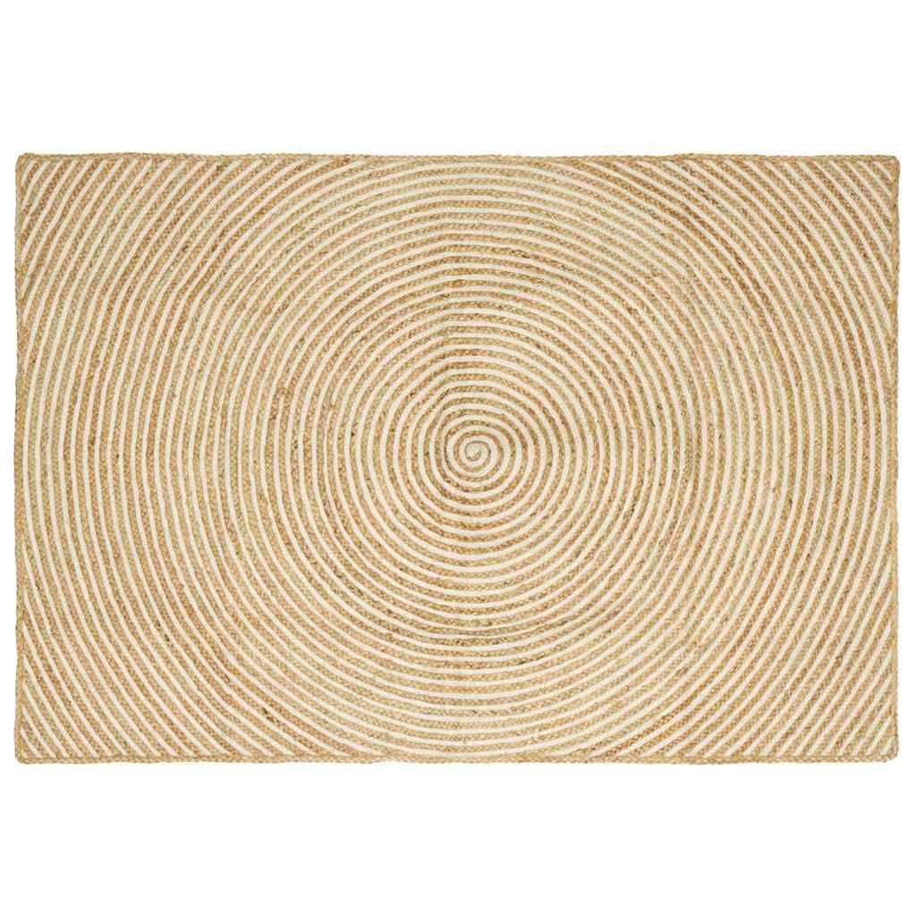 vidaXL Area Rug White 120 x 170 cm Jute 1