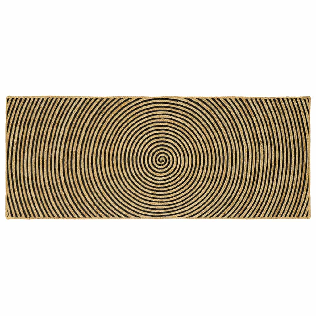 vidaXL Area Rug Black 80 x 200 cm Jute 1