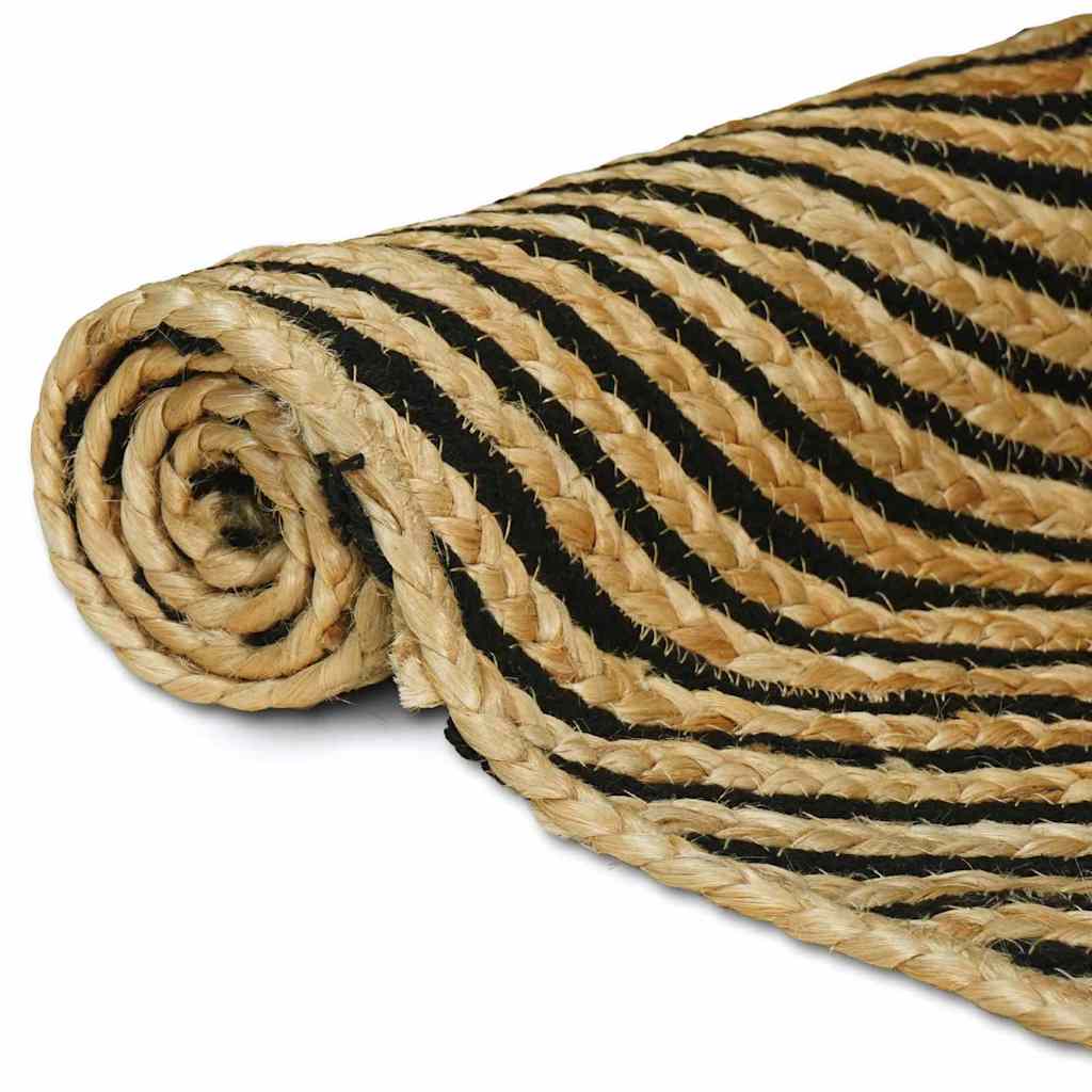 vidaXL Area Rug Black 100 x 200 cm Jute 3