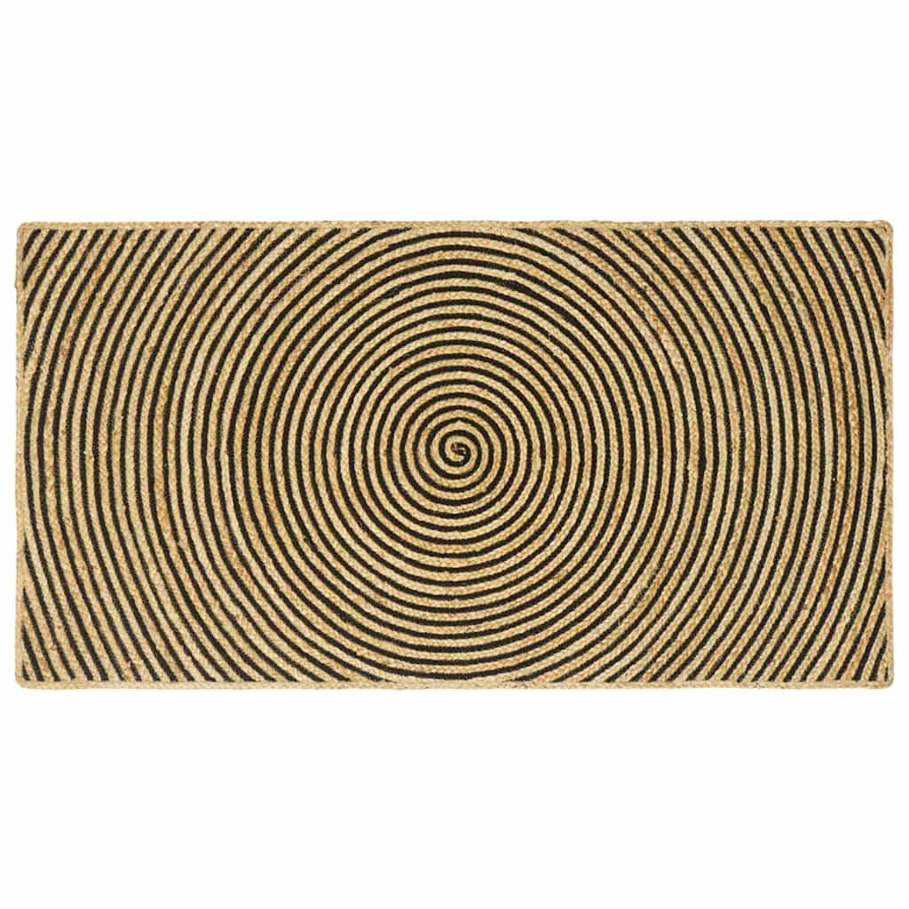 vidaXL Area Rug Black 100 x 200 cm Jute 1