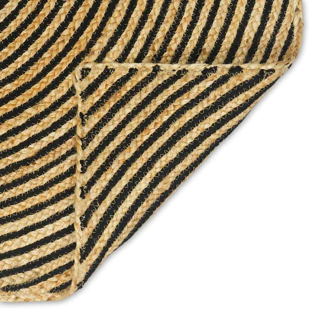 vidaXL Area Rug Black 120 x 170 cm Jute 6