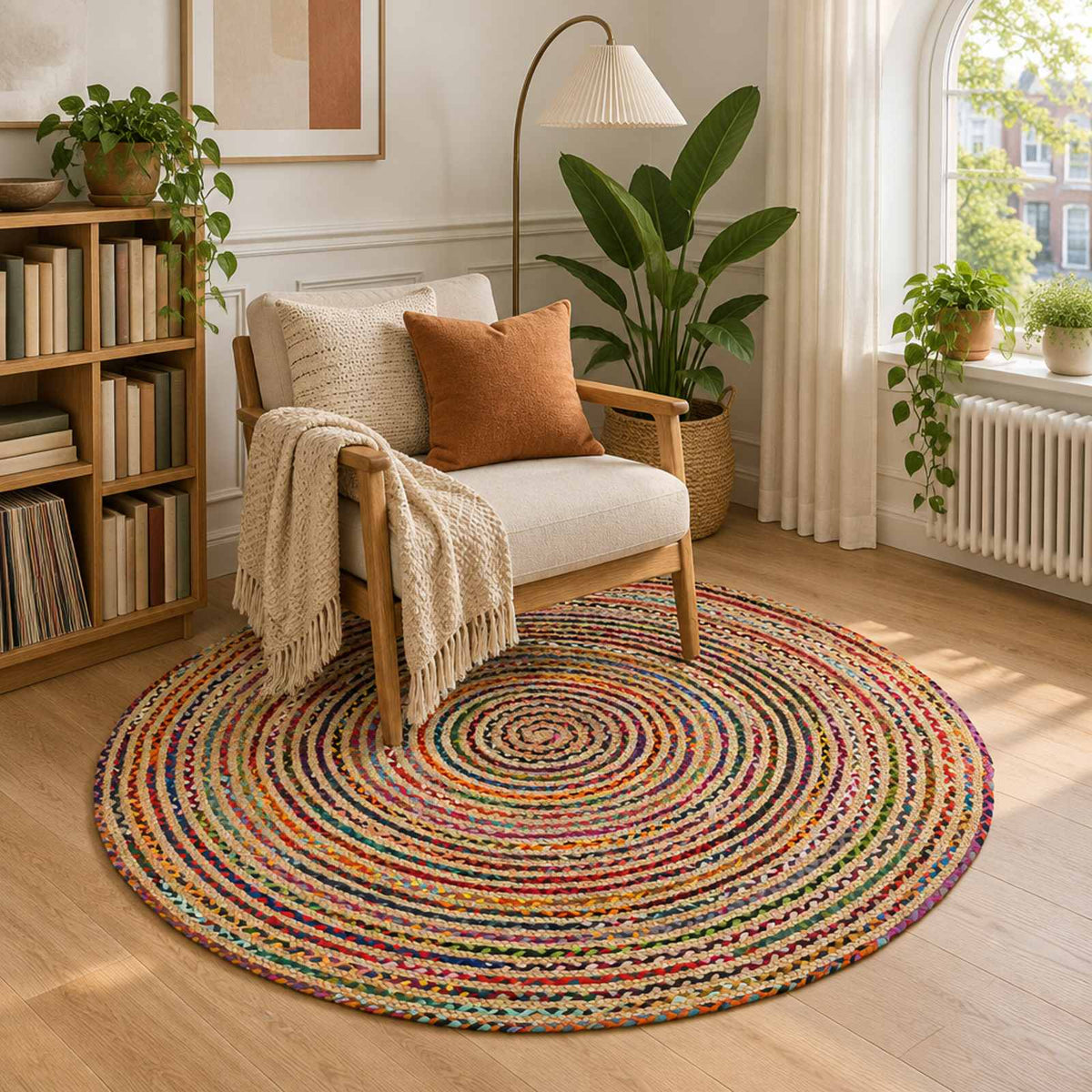 Area Rug Multicolour Jute
