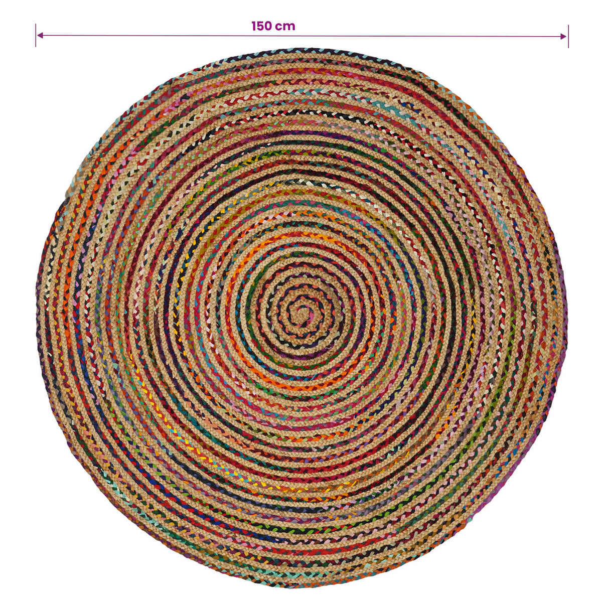 Area Rug Multicolour Jute