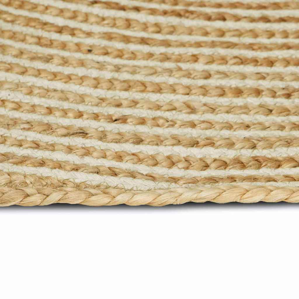 vidaXL Area Rug Natural and White 122 x 183 cm Jute 2