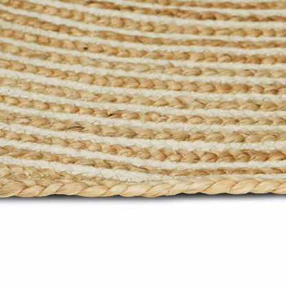 vidaXL Area Rug Natural and White 122 x 183 cm Jute 2