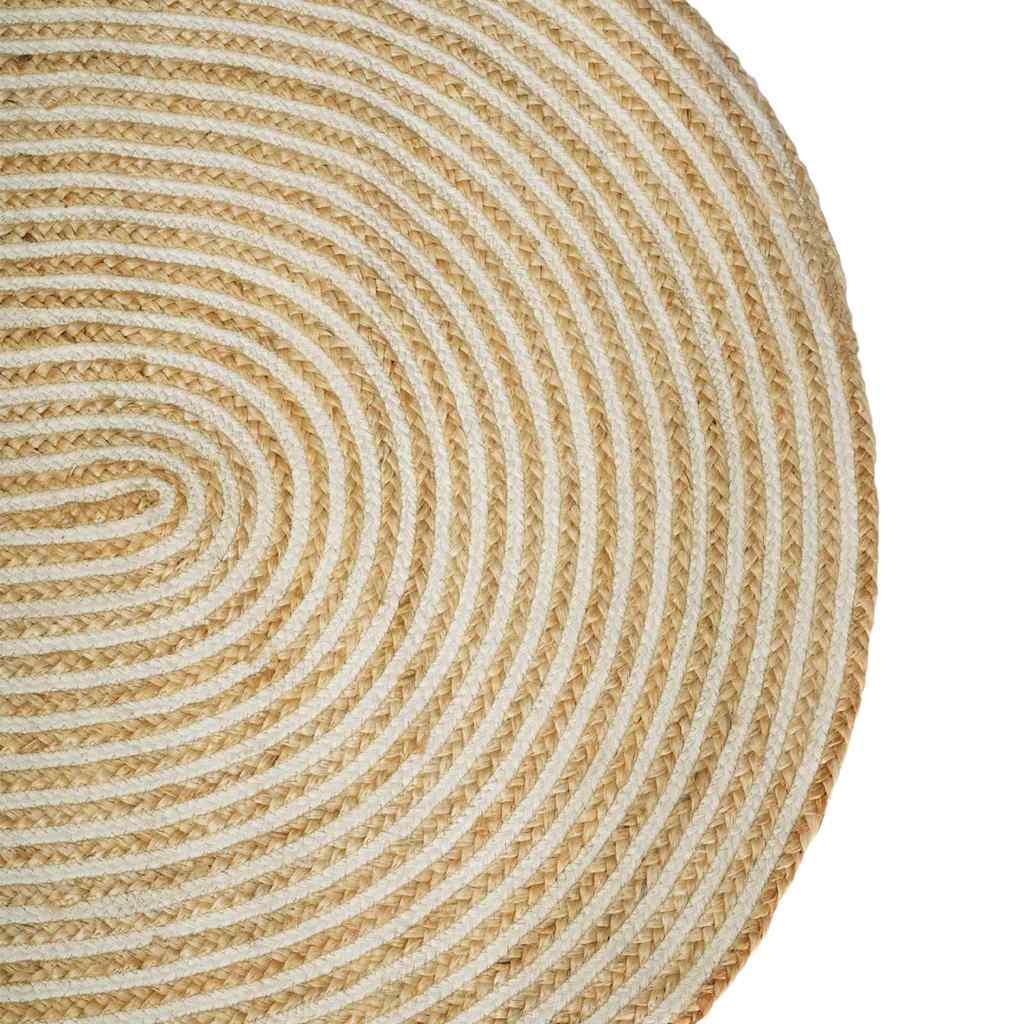 vidaXL Area Rug Natural and White 122 x 183 cm Jute 4