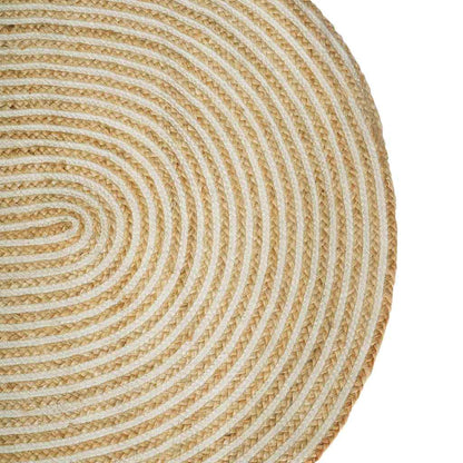vidaXL Area Rug Natural and White 122 x 183 cm Jute 4