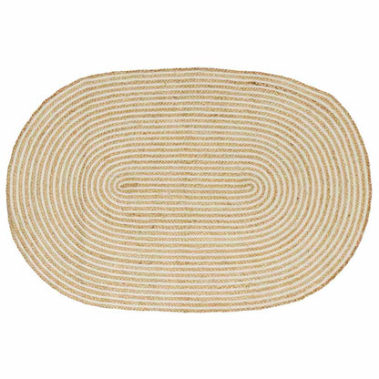 vidaXL Area Rug Natural and White 122 x 183 cm Jute 1