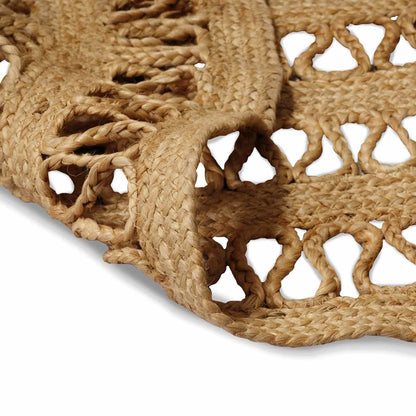 Area Rug Natural Jute Hollow wave