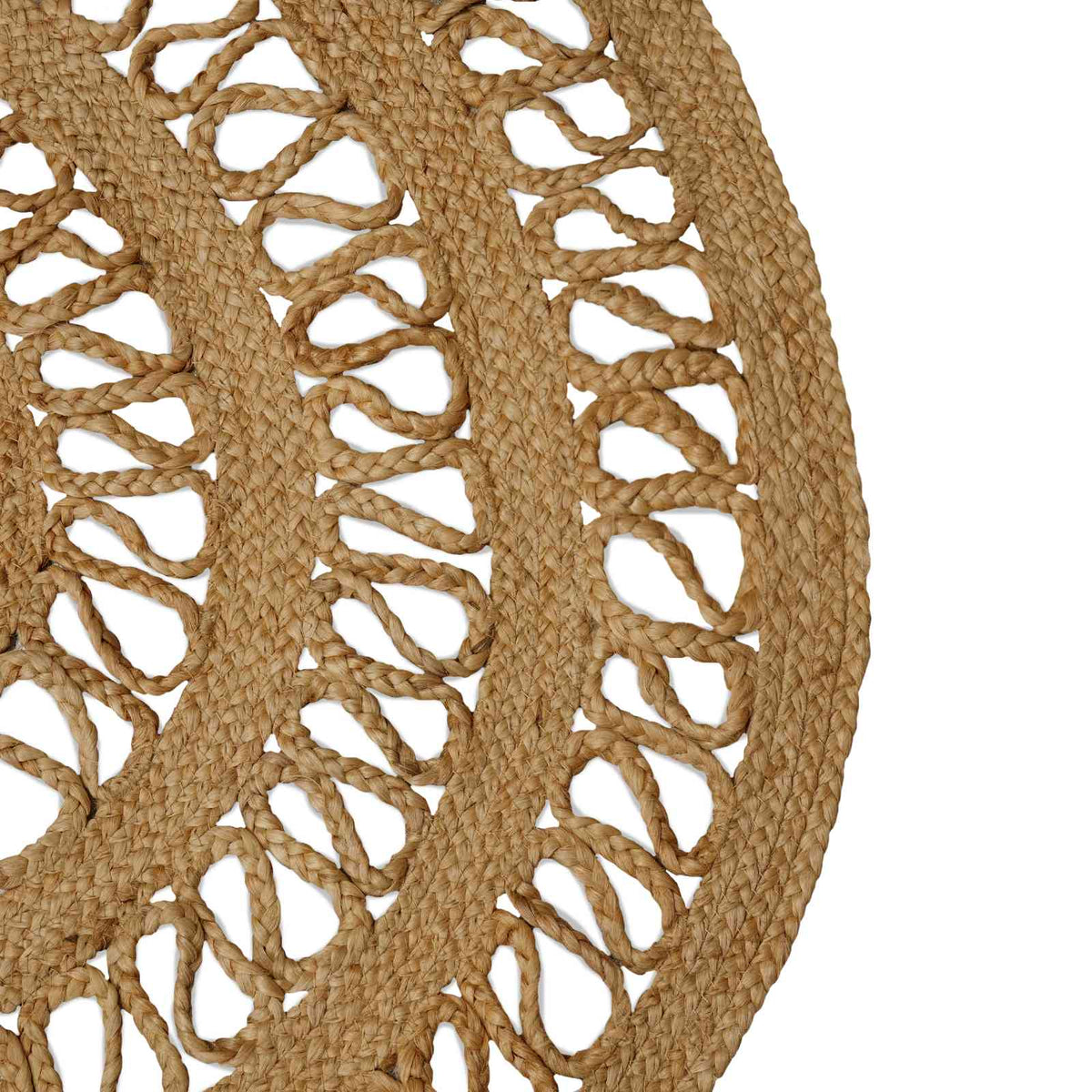 Area Rug Natural Jute Hollow wave
