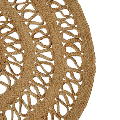 Area Rug Natural Jute Hollow wave