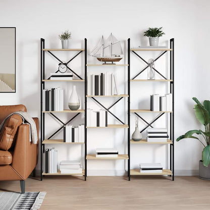Bookshelf 156 x 25 x 167 cm Engineered Wood Sonoma oak