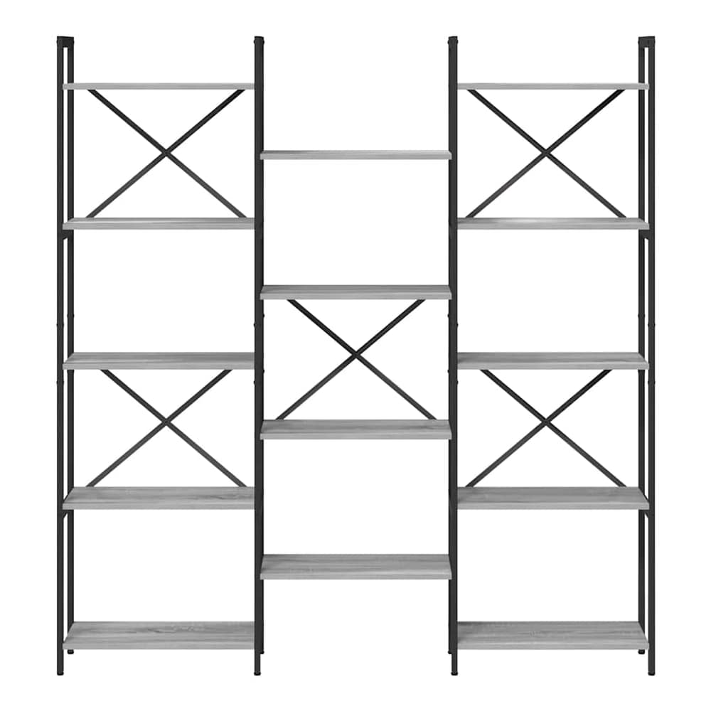 Bookshelf 156 x 25 x 167 cm Engineered Wood Grey sonoma