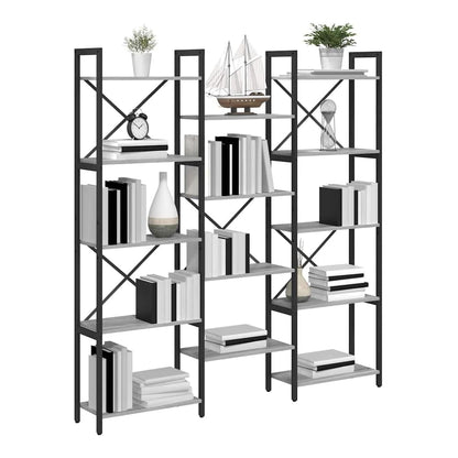 Bookshelf 156 x 25 x 167 cm Engineered Wood Grey sonoma