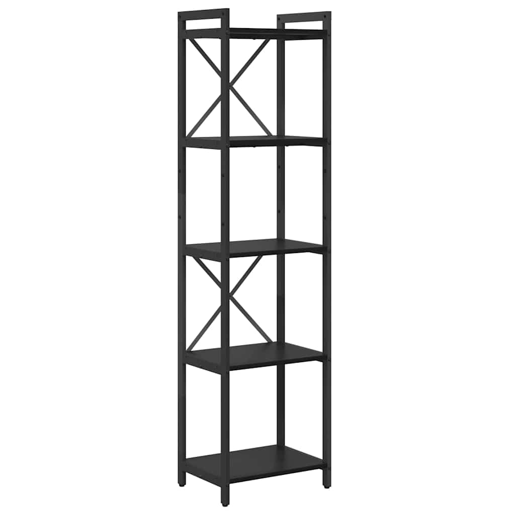 vidaXL Bookshelf 40 x 30 x 155 cm Engineered Wood Black Oak 2